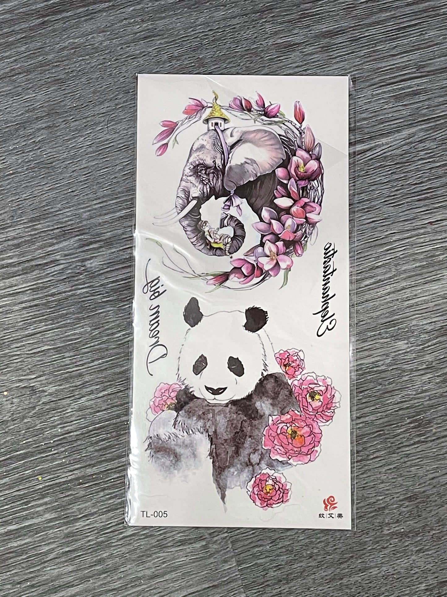 Panda Elephant Tattoo - TL005