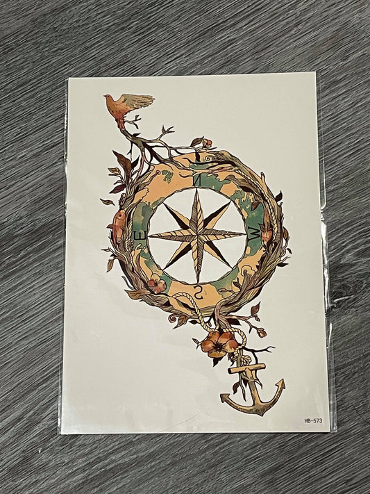 Antique Compass Tattoo - HB573