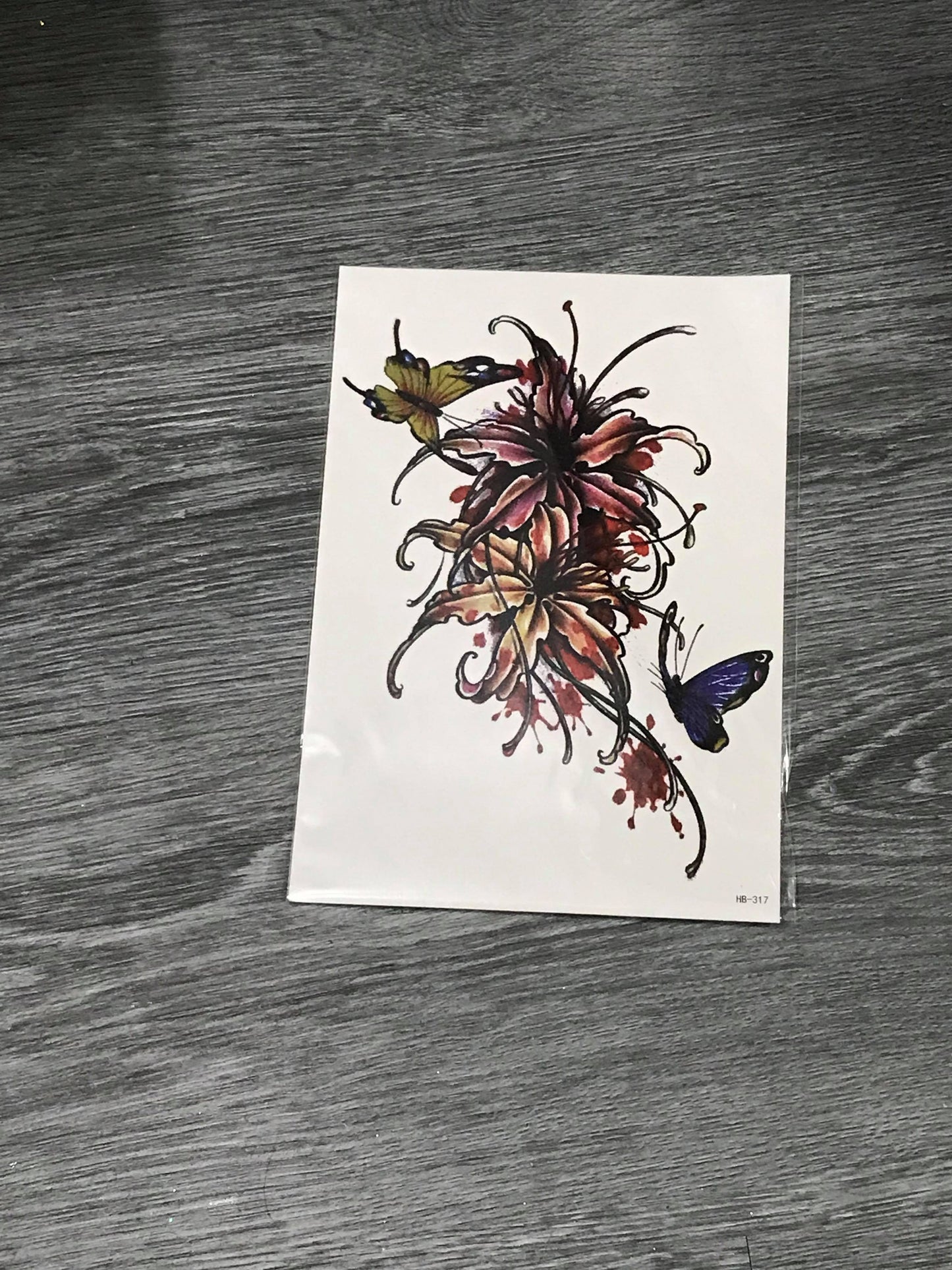 Butterfly Flower Tattoo - HB317