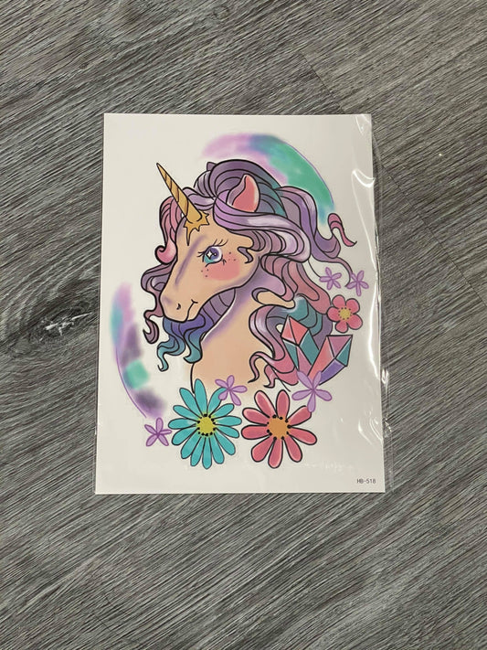 Cartoon Unicorn Tattoo  - HB518