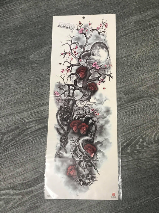 Cherry Blossom Roses Tattoo - TQB006