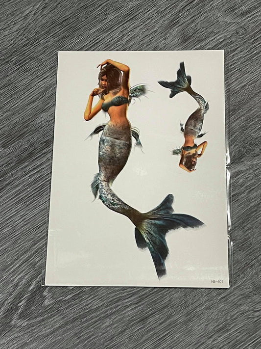Colourful Mermaid Tattoo - HB407