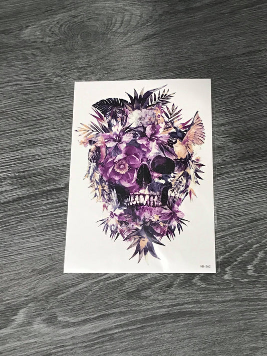 Flowered Skull Tattoo - HB362