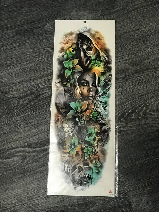 Lotus Lady Skull Tattoo - TQB010