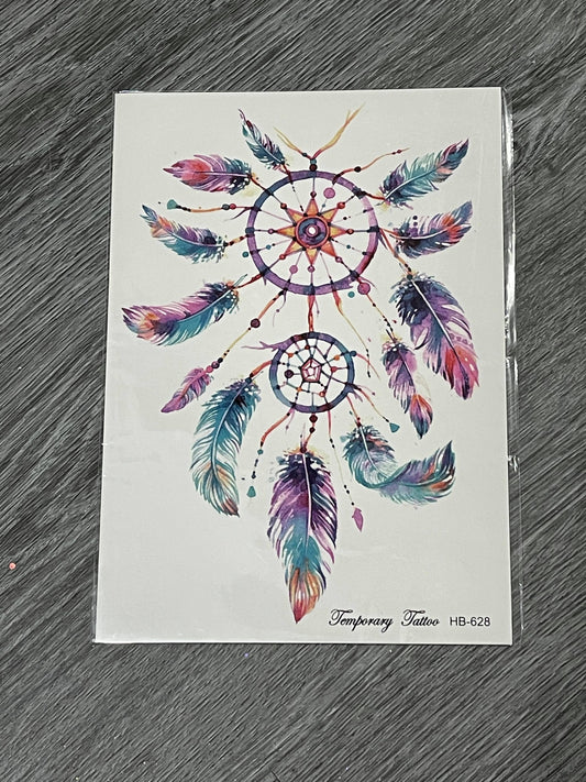 Purple Pink Dreamcatcher Tattoos - HB628