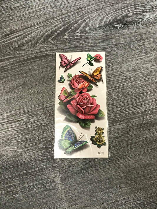 Rose & Butterflies Tattoo - 3D12