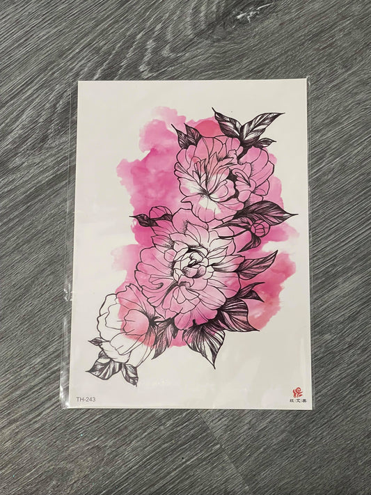 Pink Watercolour Flowers - TH243