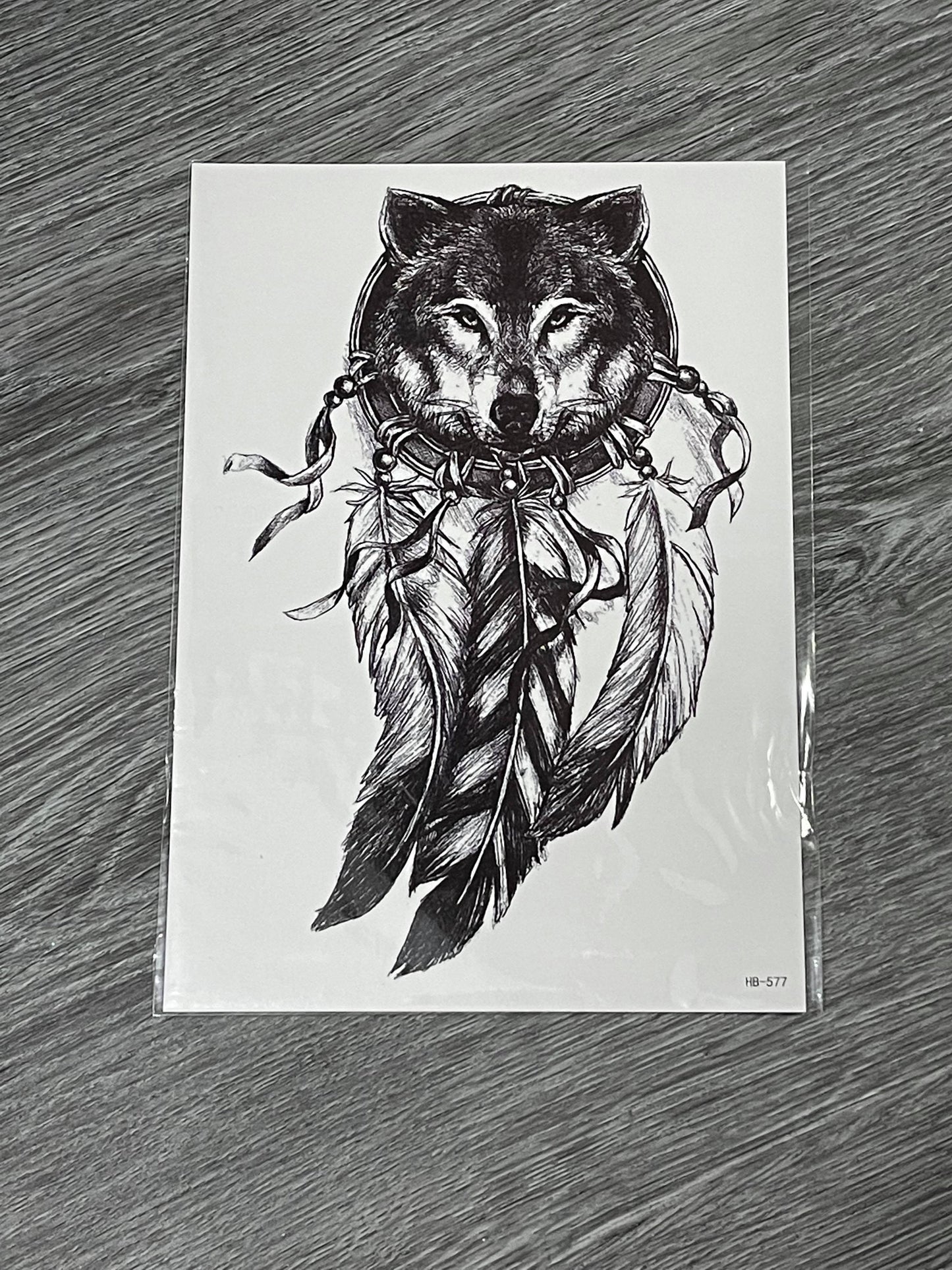 Wolf Dream Catcher Tattoo - HB577