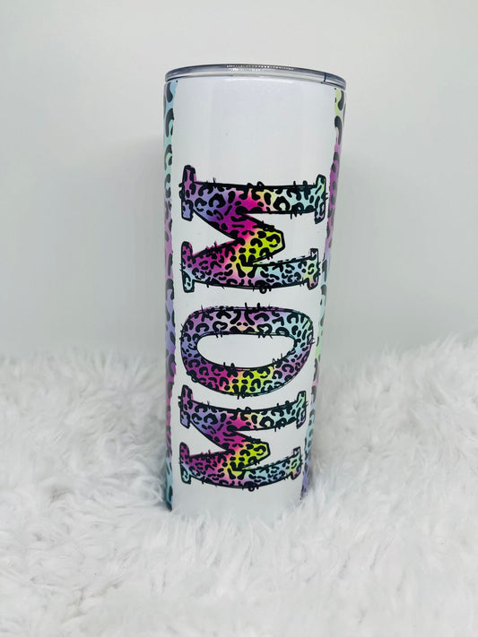 Mom Neon Leopard Tumbler