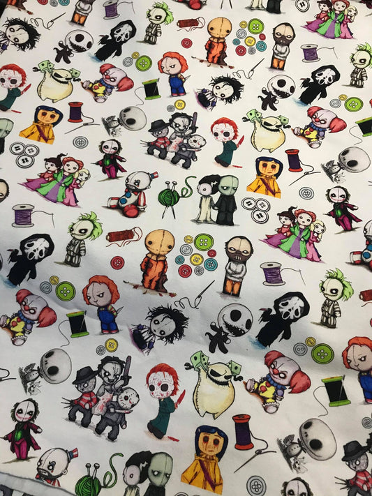 Button Horror White Tumbler Cut