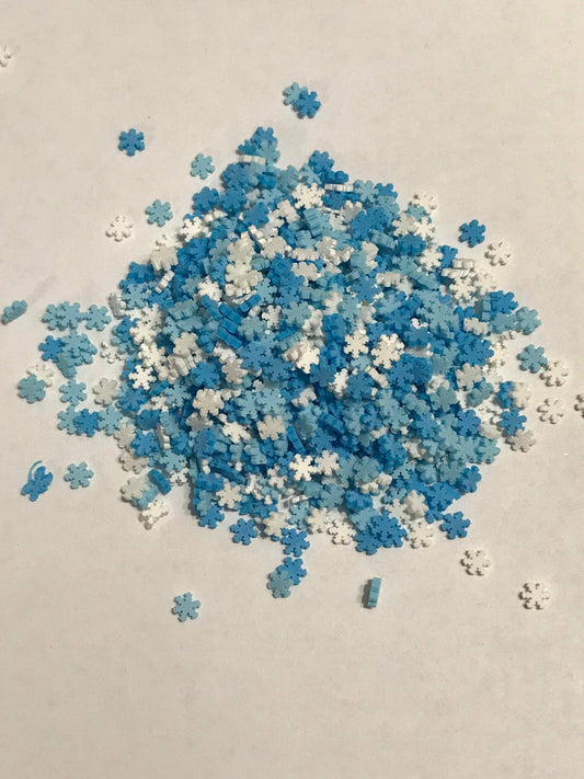 White and Blue Snowflakes