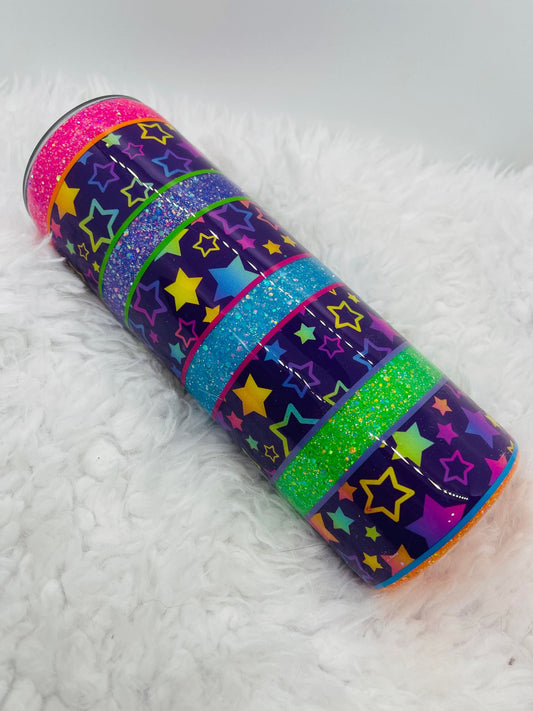 Neon Stars Epoxy Tumbler
